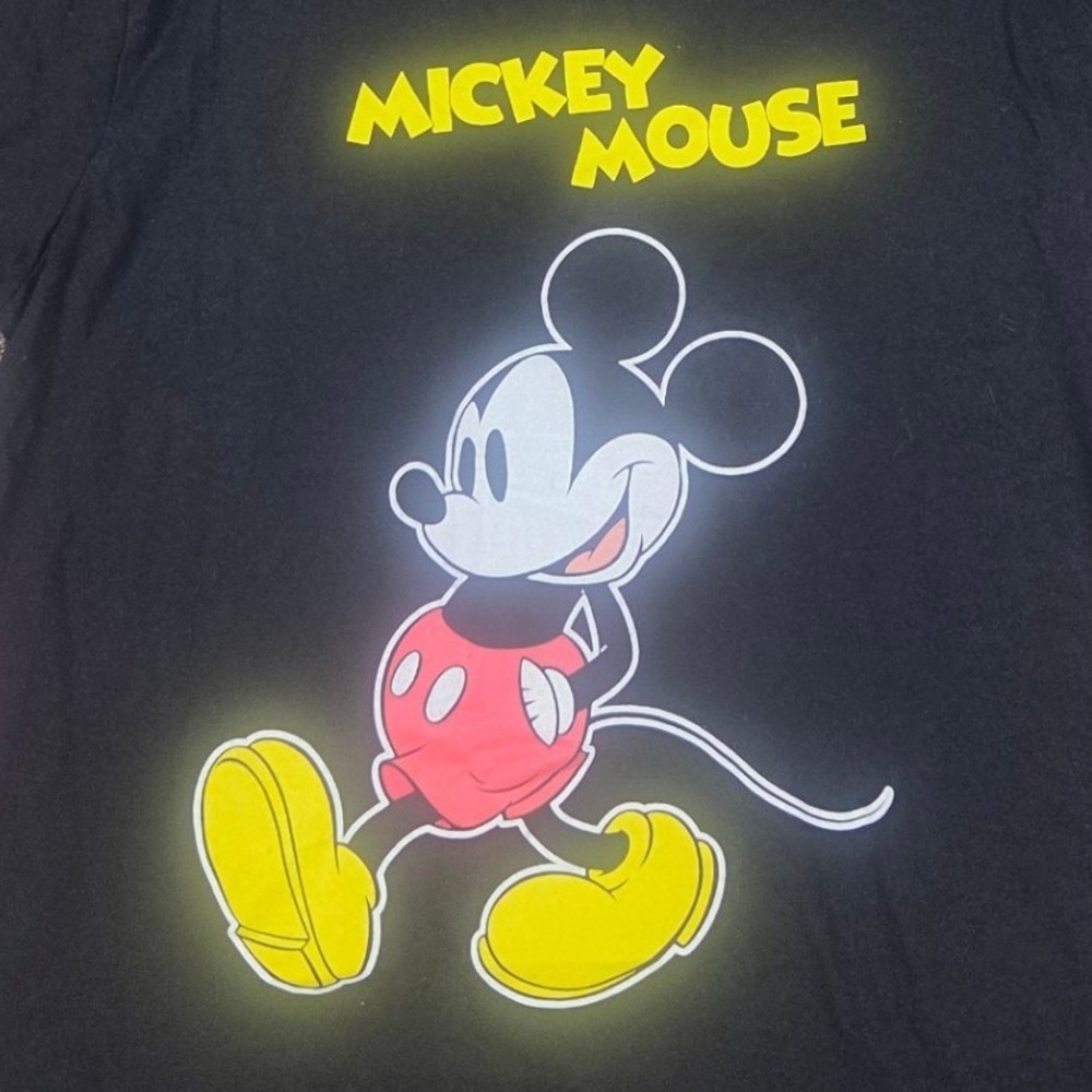 Disney Graphic Tee Mens L Black Mickey Mouse Short Sleeve Crewneck T-Shirt